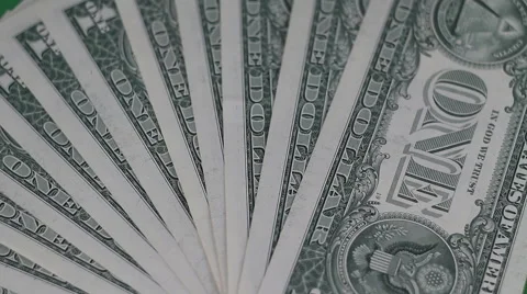 Dollars Money Banknotes Rotating Table Video Background Stock Footage