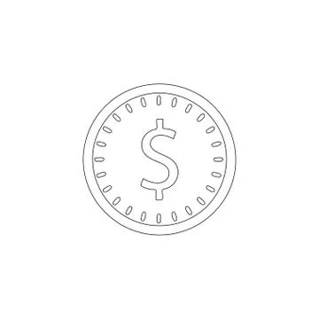 Dollars money coin. flat vector icon Stock Illustration