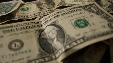 Dollars money set with count to bills of one hundred dollars Stock Footage 109343321