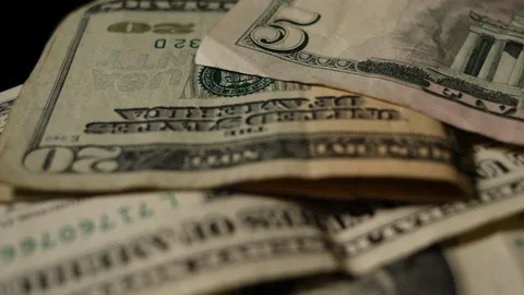 Dollars money set with count to bills of one hundred dollars Stock Footage 109343709
