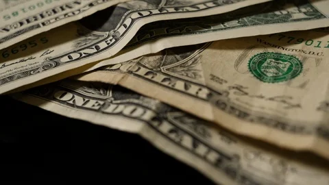 Dollars money set with count to bills of one hundred dollars Stock Footage 109343758