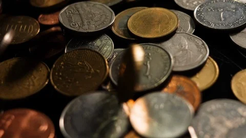 Dollars money set Slow Pan With Shallow Dof and smoke Stock Footage 109344376