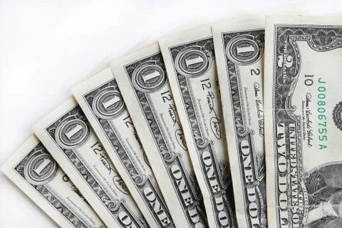 Dollars money stack background. United States of America dollars banknotes. 스톡 사진