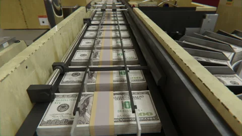 Dollars Printed By A Money Press Stock Footage 229919096