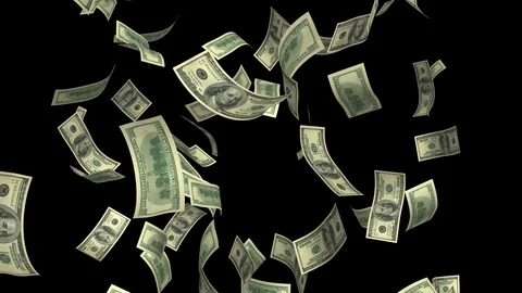 Dollars Rain Loop HD Stock Footage 105130182