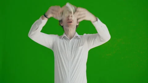 Dollars raining, or a man throwing dollars Stock Footage 91418640