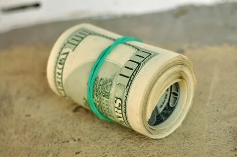Dollars roll Stock Photos