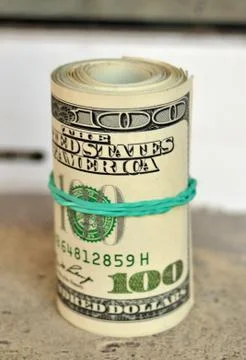 Dollars roll Stock Photos