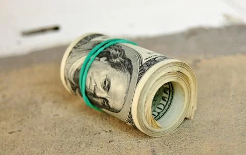 Dollars roll Stock Photos
