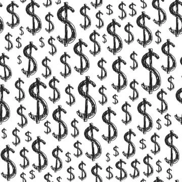 Dollars seamless pattern Illustrazione stock