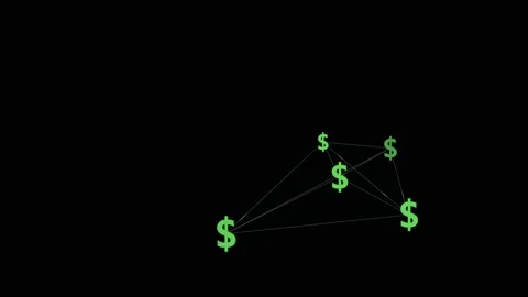 Dollars Sign Network Connected Vídeo Stock 130955162