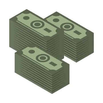 Dollars stack icon, isometric style Illustrazione stock