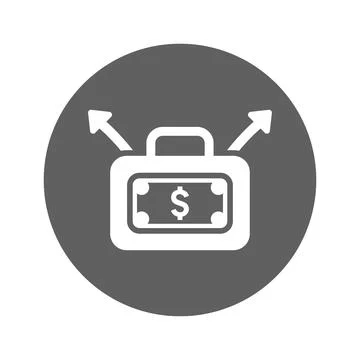 Dollars suitcase icon. Stock Illustration