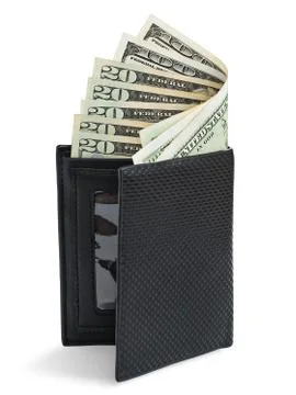Dollars in wallet Stock Photos