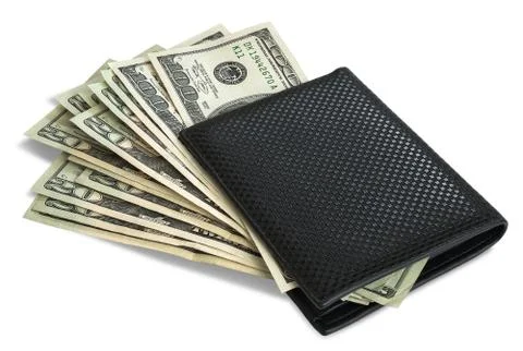 Dollars in wallet Stock Photos
