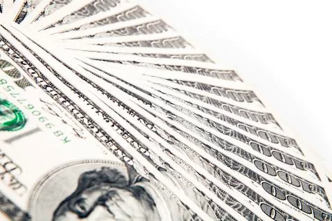 Dollars on white background Stock Photos