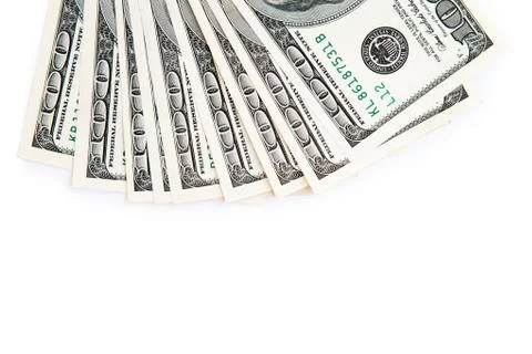 Dollars on white background Stock-Fotos