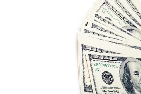 Dollars on white background Stockfoto's