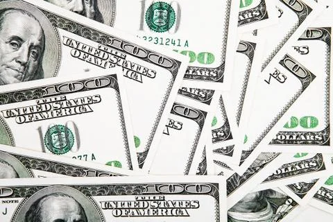 Dollars on white background Stockfoto's