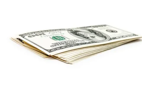 Dollars on white background Stock Photos