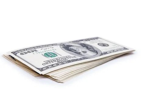 Dollars on white background Stockfoto's