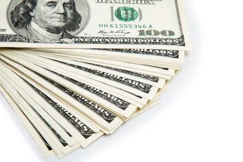Dollars on white background Stock Photos