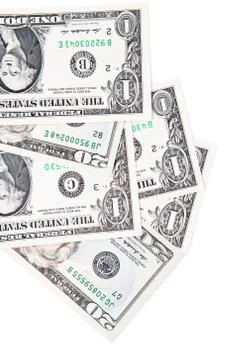 Dollars on white background 스톡 사진
