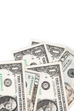 Dollars on white background Foto stock