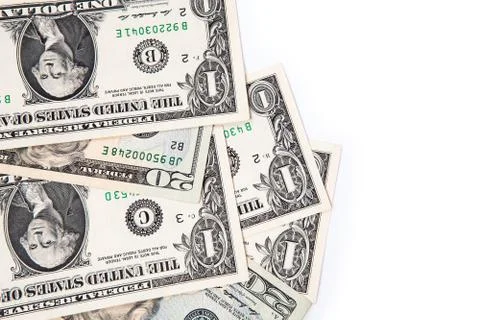 Dollars on white background Stock Photos