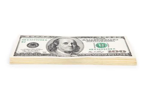 Dollars on white background Stock Photos