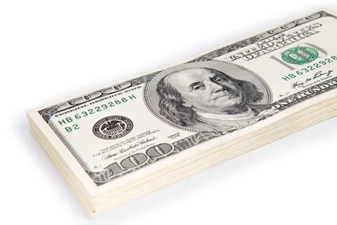 Dollars on white background Stock Photos