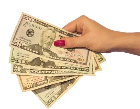 Dollars on white background Stock Photos
