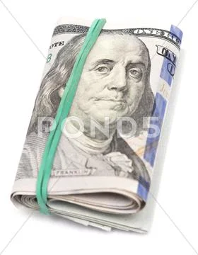 Dollars on white Stock Photos