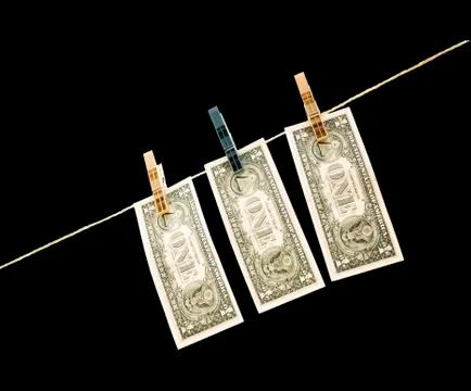 Dollars on the wire Stock Photos