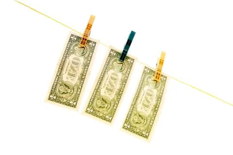 Dollars on the wire Stock Photos