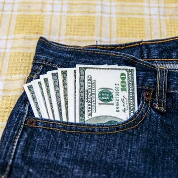 Dollars in your pocket. Foto stock