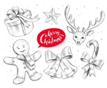 Ð¡ollection of Christmas objects. Stock Illustration