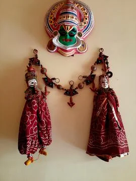 Dolls Hanging on Wall Surface Stock-Fotos