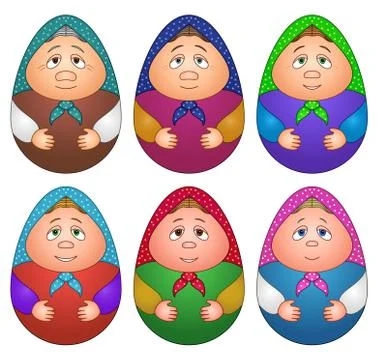 Dolls matreshka, set Stock Illustration
