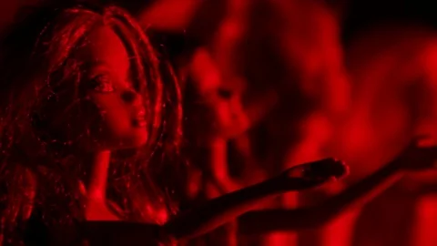 Dolls pointing pan 1 Stock Footage 79026664