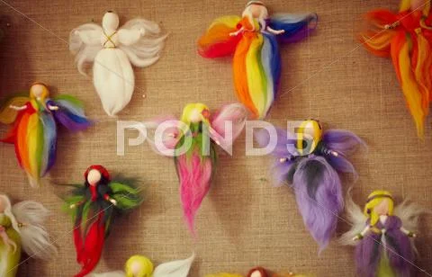 Dolls on sacking Stock Photos