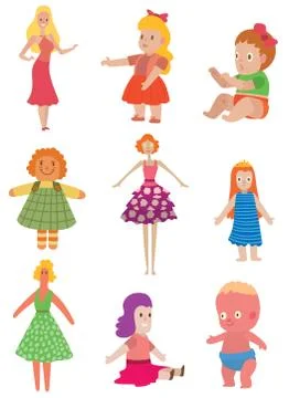 Dolls toys vector set Stock Illustration