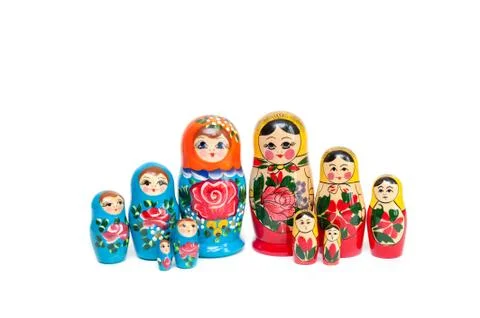 Dolls on a white background Stock Photos
