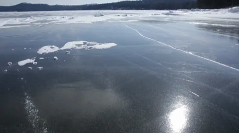 Dolly across smooth ice Stock Footage 37231989