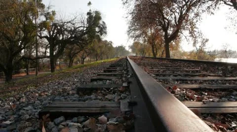 Dolly across train track 動画素材 10682538
