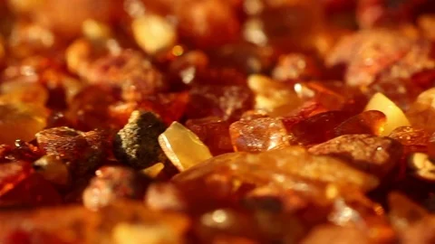 Dolly amber stone macro Stock Footage 70736383