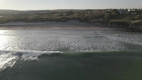 Dolly back away from beach after dawn Video stock 204721968