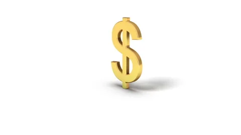 Dolly back diagonally from single Dollar Sign revealing many Stock Footage 40951245