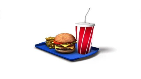 Dolly back diagonally from single Fast Food revealing many Stock Footage 32934581