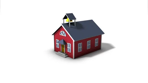 Dolly back diagonally from a single School House revealing many Stock Footage 28916110